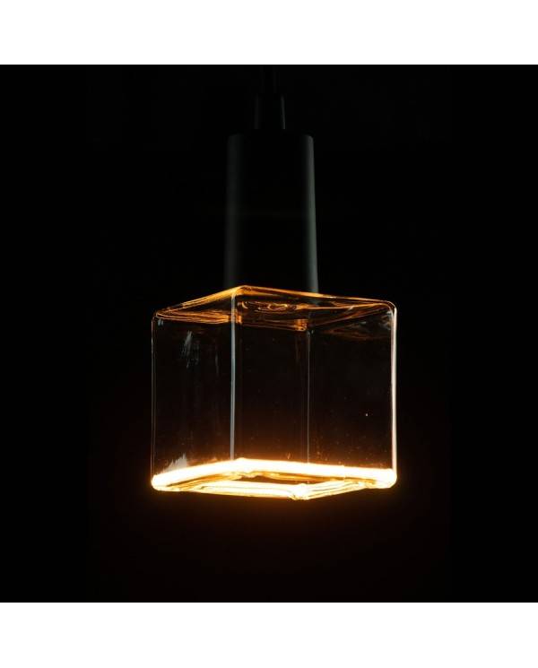 LED Cube Clear Floating Line 8W Dimmable 2200K bulb