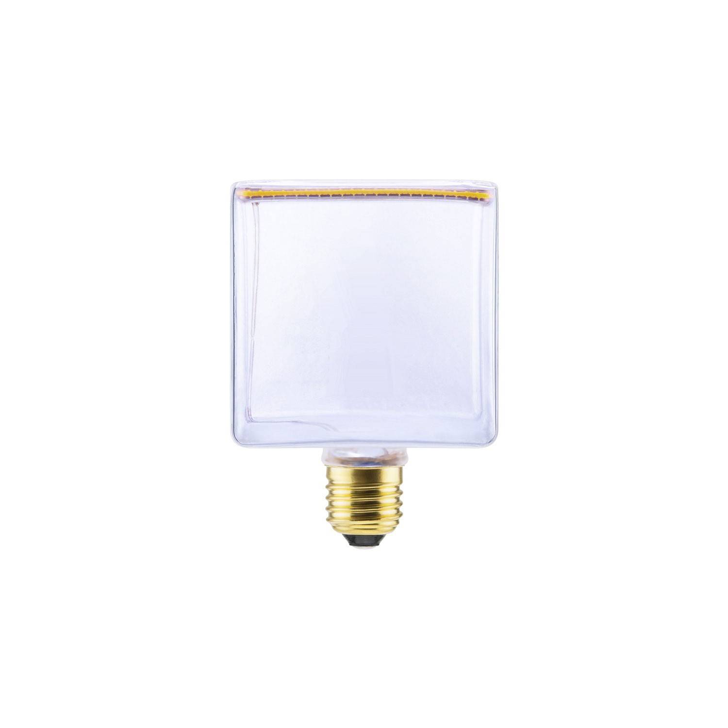 LED Cube Clear Floating Line 8W Dimmable 2200K bulb