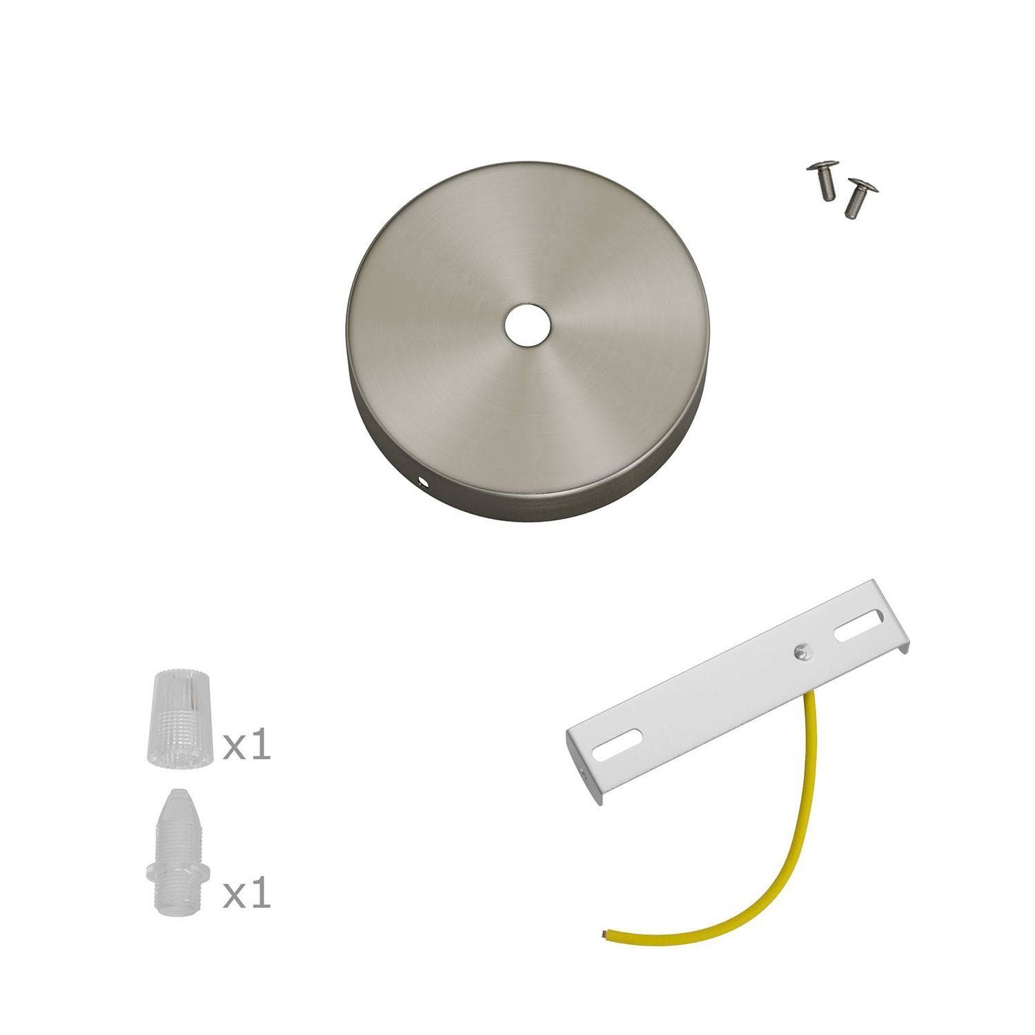 Kit runder Mini Lampenbaldachin aus Metall mit 1 zentralen Bohrung