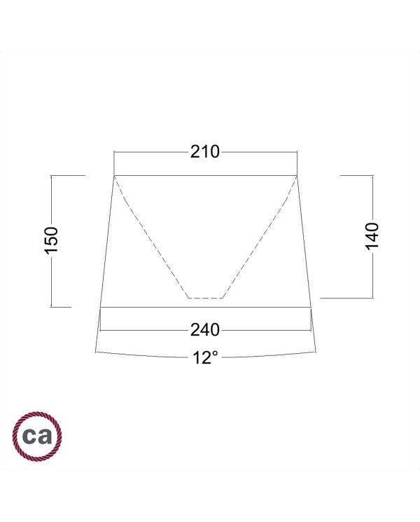 Abajur Athena com tomada E27 para candeeiro de mesa - fabricado em Itália