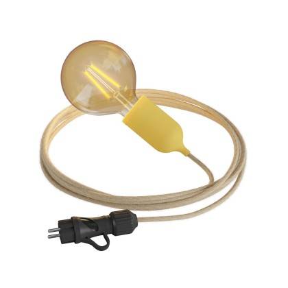 EIVA Snake Pastel, przenośna lampa zewnętrzna, z kablem w oplocie 5 m, oprawka i wtyczka IP65 waterproof