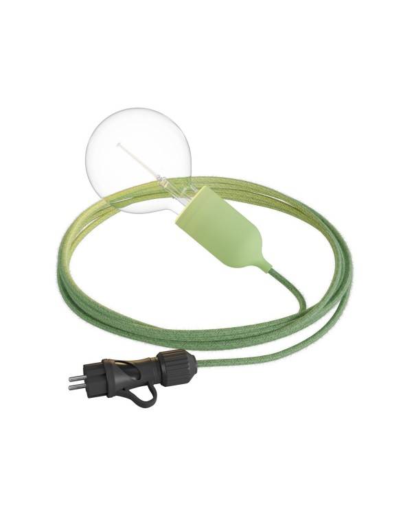 EIVA Snake Pastel, przenośna lampa zewnętrzna, z kablem w oplocie 5 m, oprawka i wtyczka IP65 waterproof