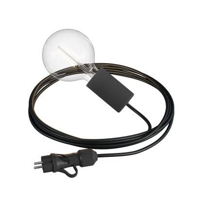 EIVA Snake Elegancka, przenośna lampa zewnętrzna, kabel w oplocie o długości 5 m, oprawka i wtyczka IP65 waterproof