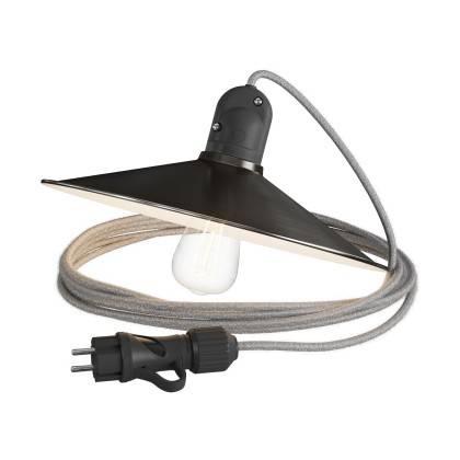 EIVA Snake z kloszem Swing, przenośna lampa zewnętrzna, z kablem w oplocie 5 m, waterproof oprawka i wtyczka IP65