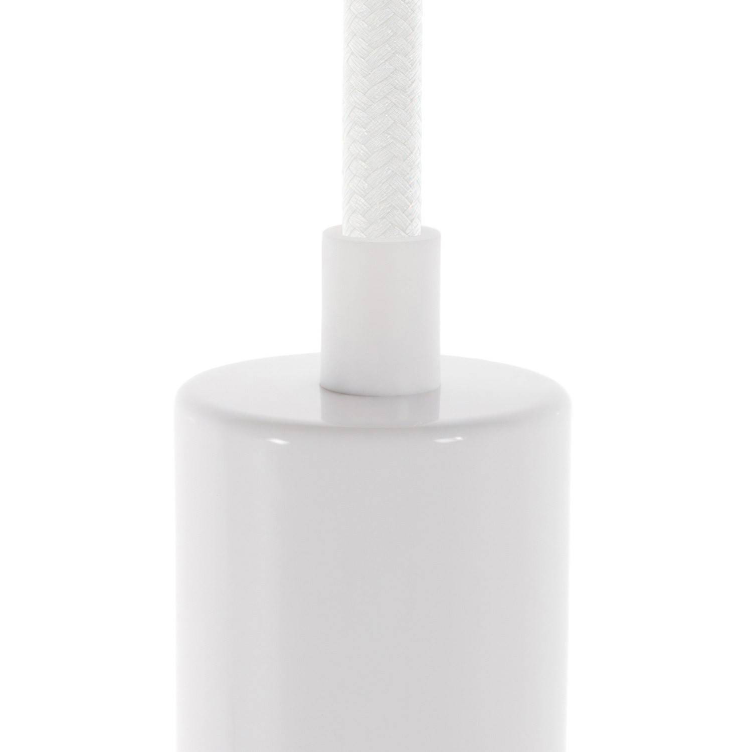 Clema de cablu din plastic cilindrică completă cu tijă, piuliță și șaibă.