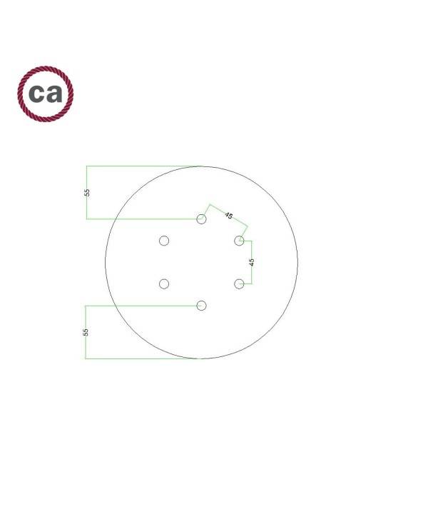 Komplett 200mm takkopp Rose-One System rund - 6 hål och 4 hål i sidled - PROMO