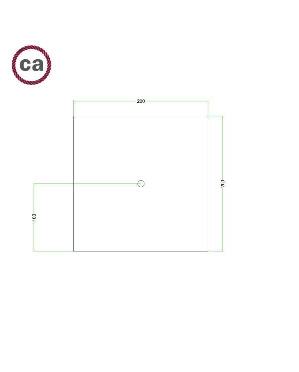 Kvadratna stropna dekoracija za rozetu 200 mm - Rose-One sistem s 1 rupom i 4 bočne rupe - PROMO