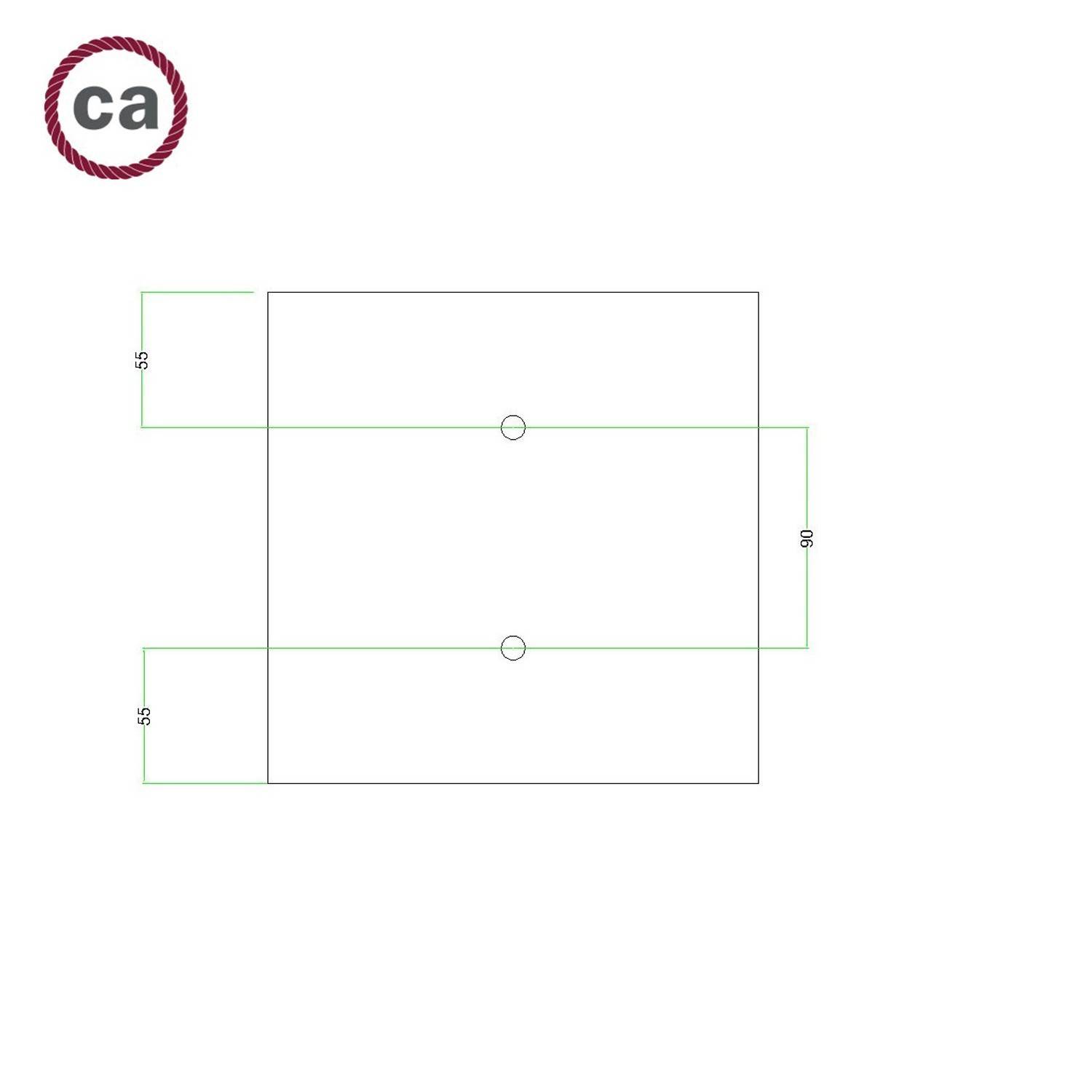 Kit rosetón Rose-One cuadrado, 200 mm con 2 agujeros y 4 agujeros laterales - PROMO