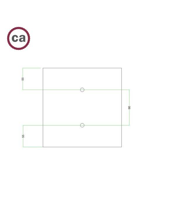 Kit rosetón Rose-One cuadrado, 200 mm con 2 agujeros y 4 agujeros laterales - PROMO