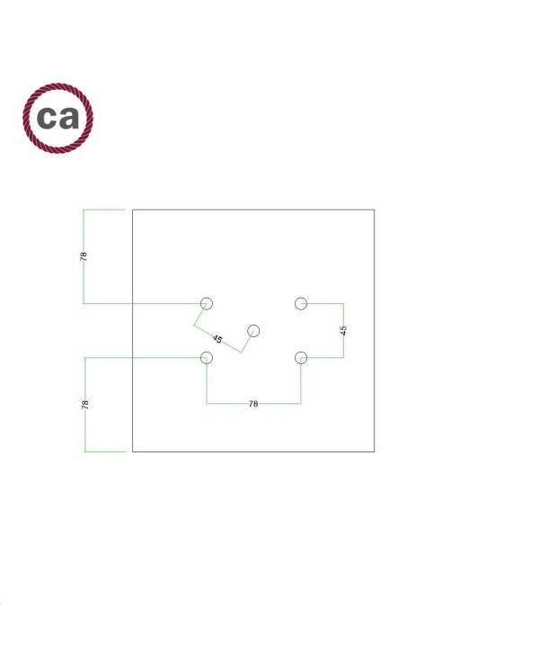 Kit rosetón Rose-One cuadrado, 200 mm con 5 agujeros y 4 agujeros laterales - PROMO