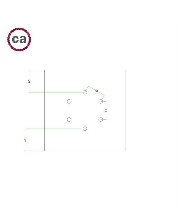 Kit rosetón Rose-One cuadrado, 200 mm con 6 agujeros y 4 agujeros laterales - PROMO