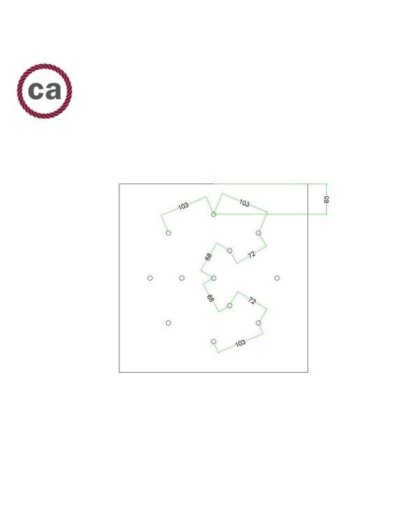 Kit rosetón XXL Rose-One cuadrado, 400 mm con 12 agujeros y 4 agujeros laterales - PROMO