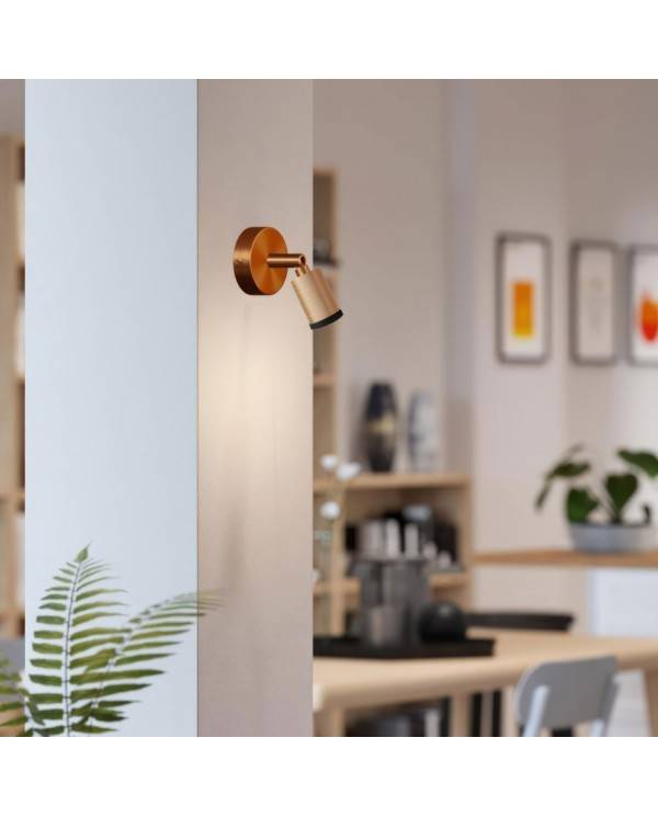 Fermaluce faretto Mini Spotlight GU1d0, lampada orientabile da parete o soffitto con snodo