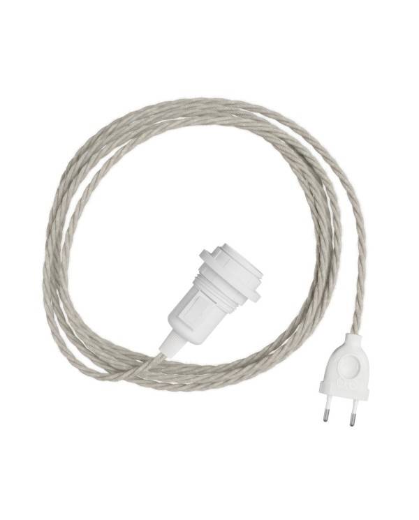 Snake Twisted pour abat-jour - Lampe plug-in avec câble textile tressé et fiche bipolaire