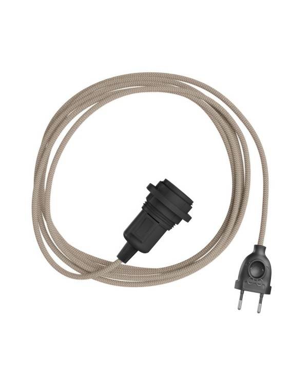 Snake Zig-Zag pour abat-jour - Lampe plug-in avec câble textile effet Zig-Zag et fiche bipolaire