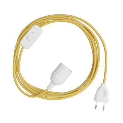 SnakeBis - Cablare cu suport de lampă și cablu textil colorat și mufă cu 2 pini