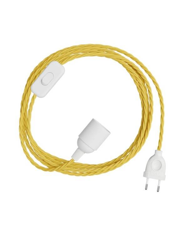 SnakeBis Spirálový - napájecí kabel s objímkou a barevným stočeným textilním kabelem