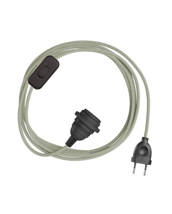 SnakeBis Cik-Cak - napájací kábel s objímkou pre tienidlo s farebným textilným káblom so vzorom
