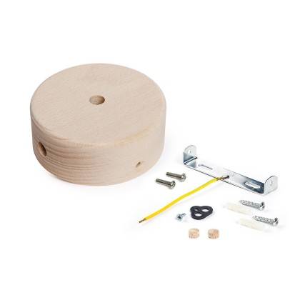 Kit Mini wooden cylindrical rose with 1 central hole and 2 lateral holes