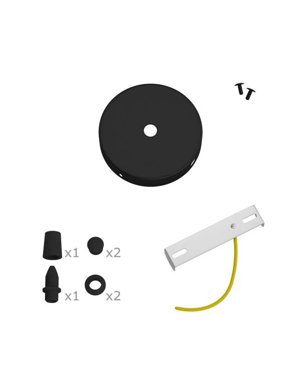 Kit Mini rosácea cilíndrica metálica com 1 furo central e 2 furos laterais