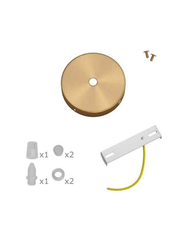 Kit Mini metal cylindrical rose with 1 central hole and 2 lateral holes