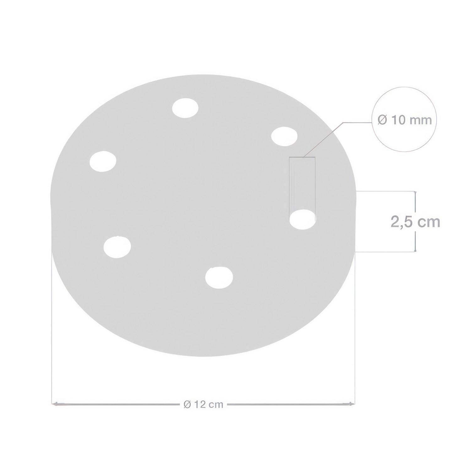 Strak design 6-gaats 120 mm. cilindrische metalen plafondkap