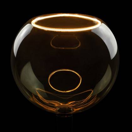 LED Gömb G300 füstös szürke, lebegő izzószálas izzó 6W fényerőszabályozható 1900K