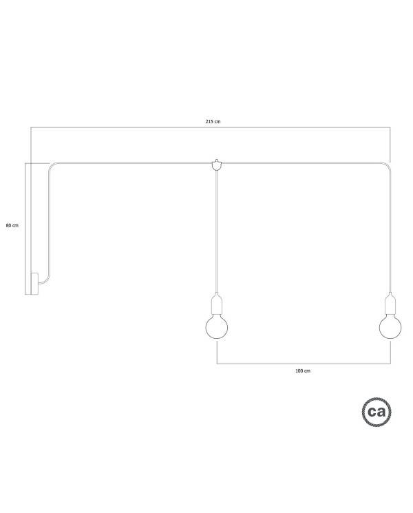 F-Snake EIVA Lampa zewnętrzna IP65 z 2 źródłami światła i podsufitką