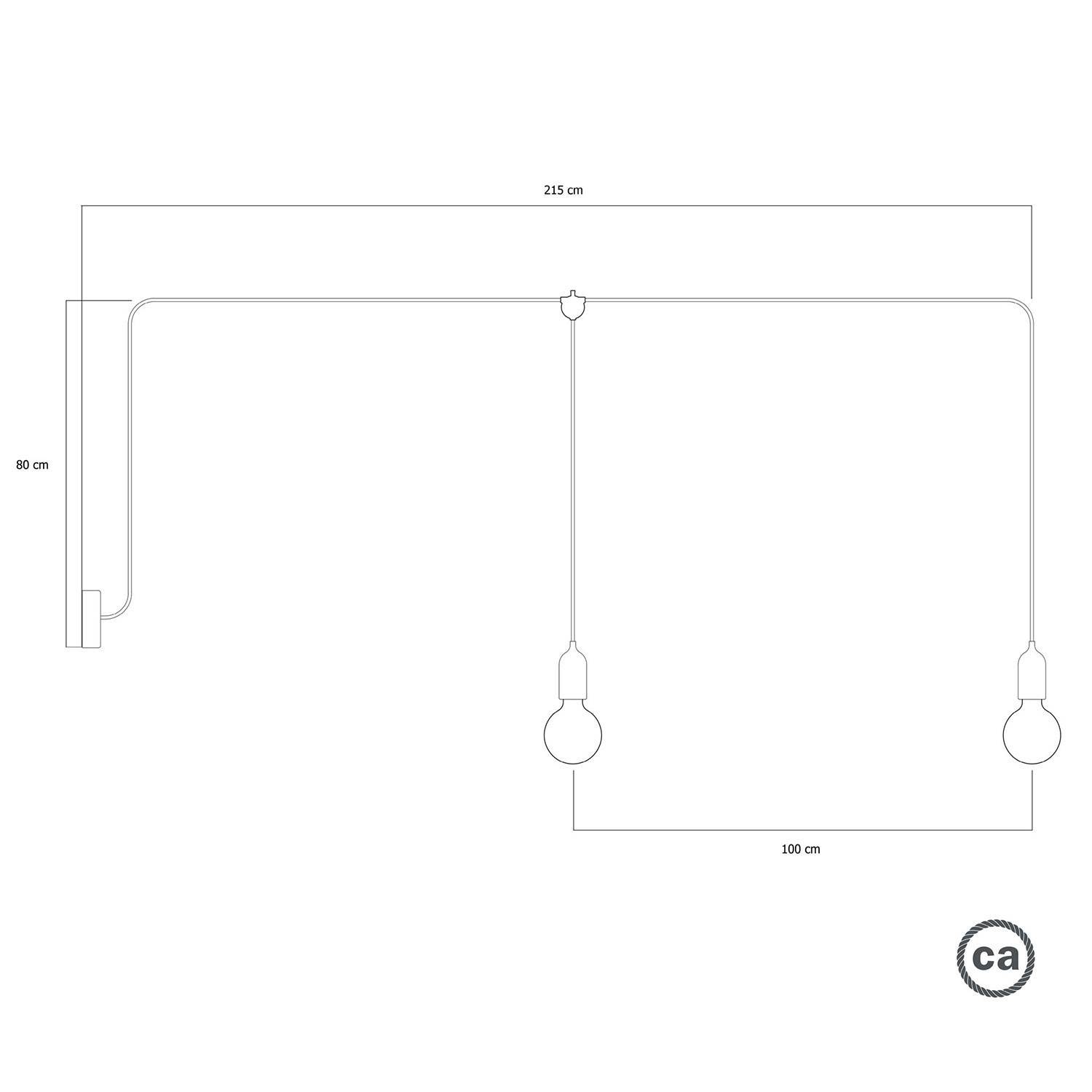 F-Snake EIVA Lampa zewnętrzna IP65 z 2 źródłami światła i podsufitką