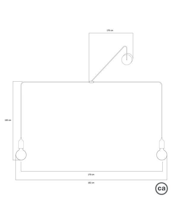 Lampă de exterior T-Snake EIVA IP65 cu 2 lumini cu roz