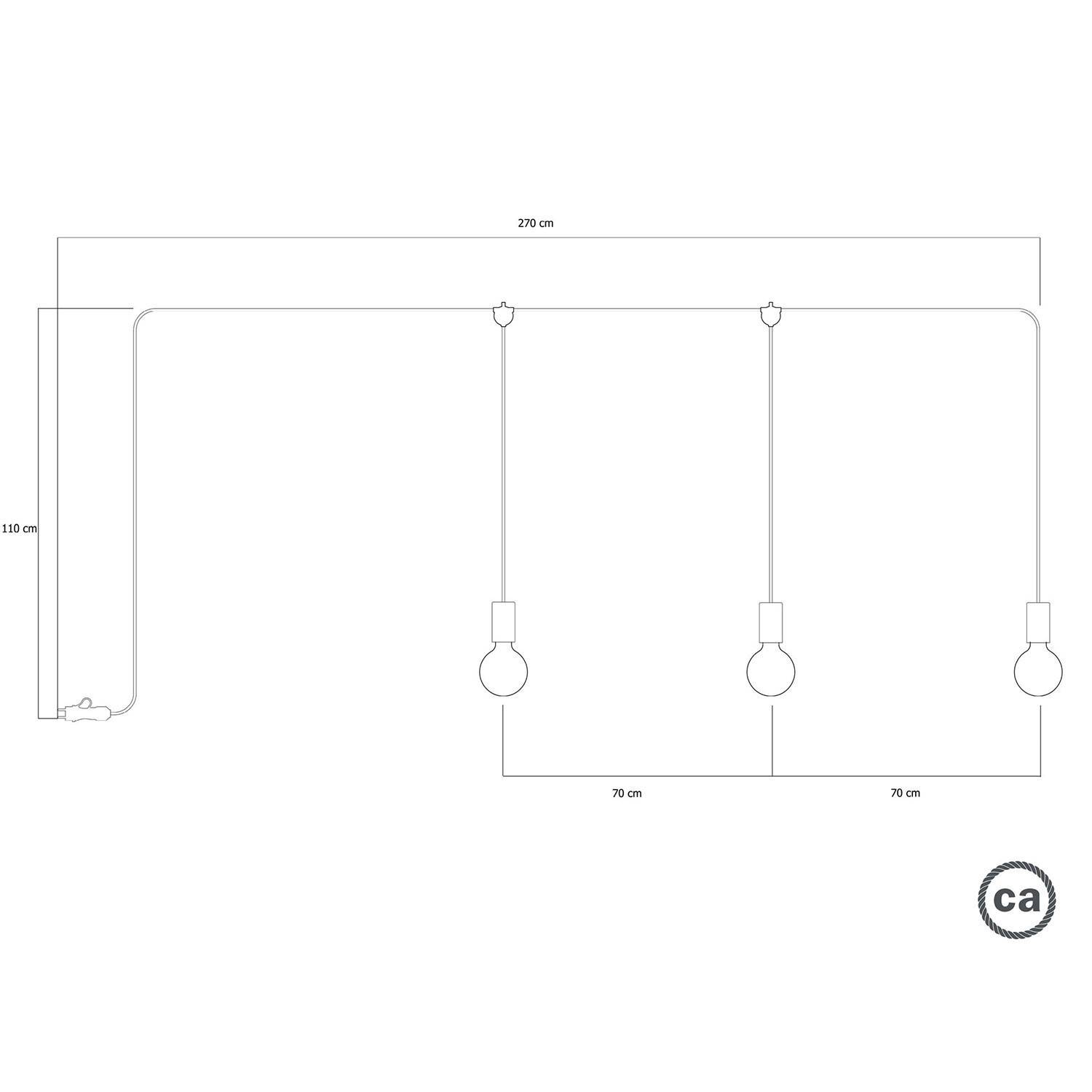 E-Snake EIVA przenośna lampa zewnętrzna IP65 z 3 źródłami światła