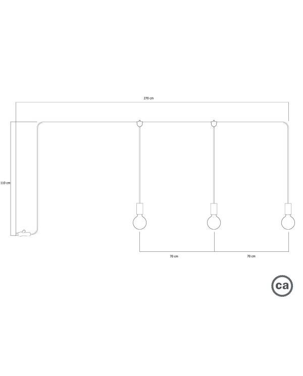 E-Snake EIVA przenośna lampa zewnętrzna IP65 z 3 źródłami światła