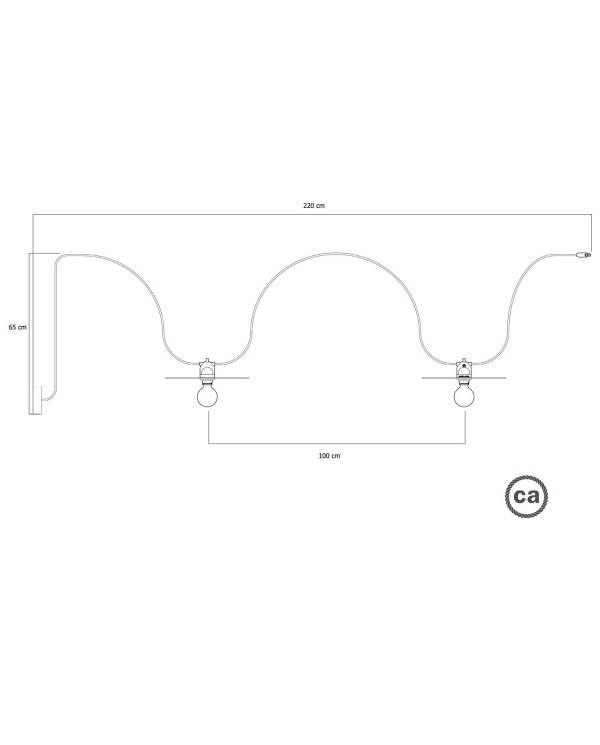 Corda de luz para exterior EIVA IP65 com 2 abajures e rosácea