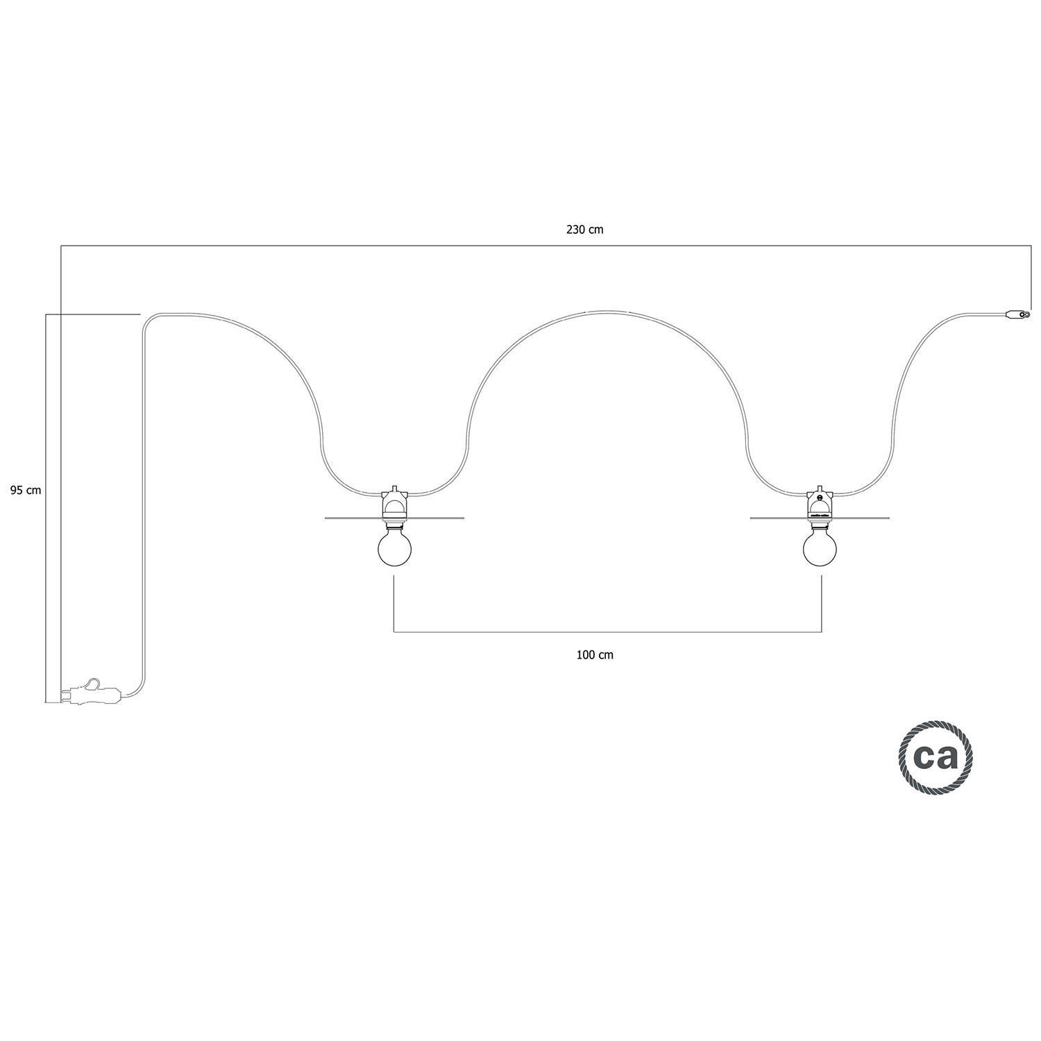 EIVA corda de luz portátil para exterior IP65 com 2 abajures