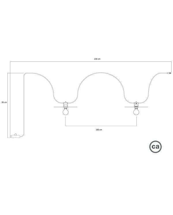 EIVA corda de luz portátil para exterior IP65 com 2 abajures