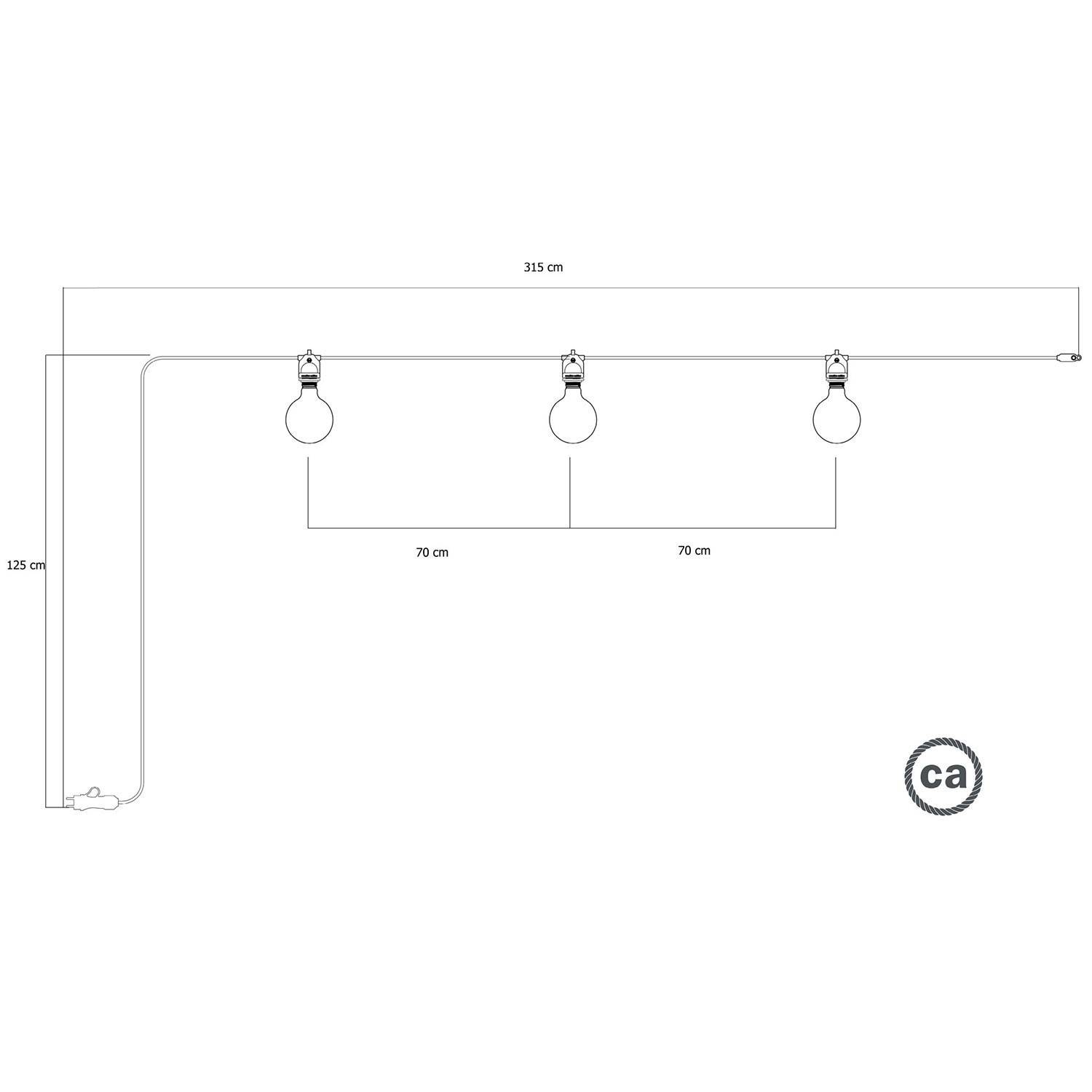 EIVA draagbare buitenarmatuur IP65 met 3 lampen