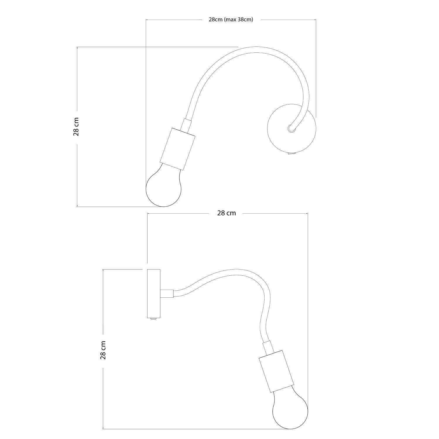 Lampa Fermaluce Flex 30 Pastel cu mini trandafir cu comutator și mini proiector GU10.