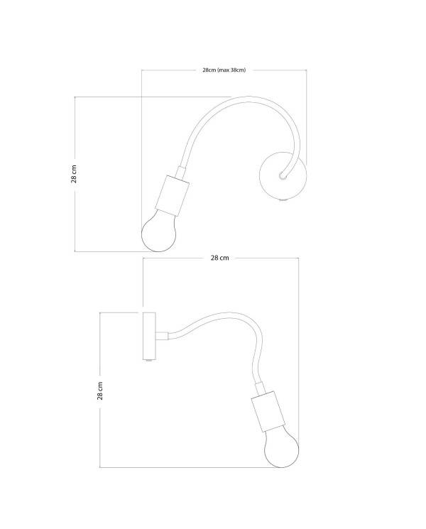 Lampa Fermaluce Flex 30 Pastel cu mini trandafir cu comutator și mini proiector GU10.