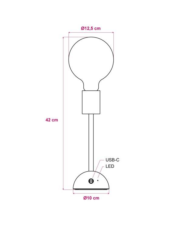 Přenosná a dobíjecí lampa Cabless02 se žárovkou G125 Glòbus