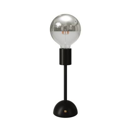 Přenosná a dobíjecí lampa Cabless02 se žárovkou G125 Globus se stříbrnou polkou