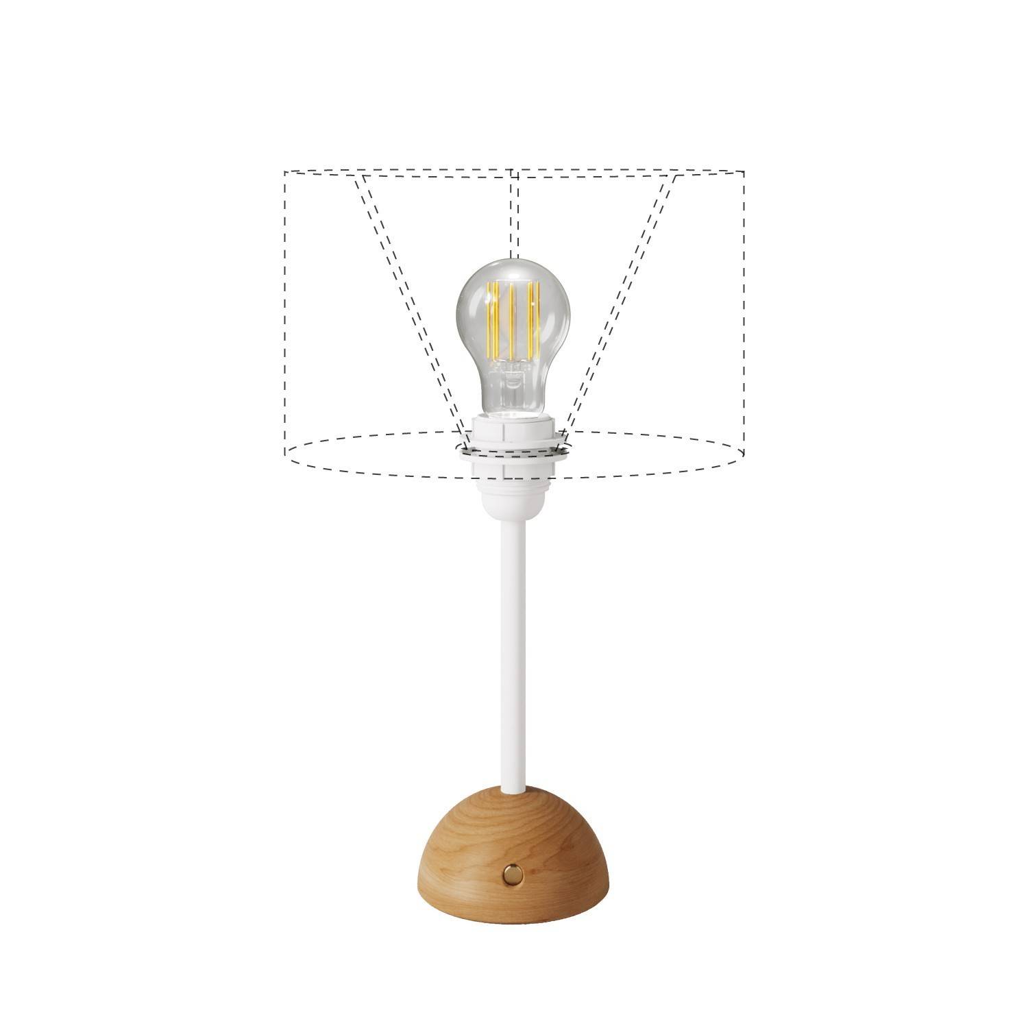 Přenosná a dobíjecí lampa Cabless12 s kapkovou žárovkou vhodná pro stínítko