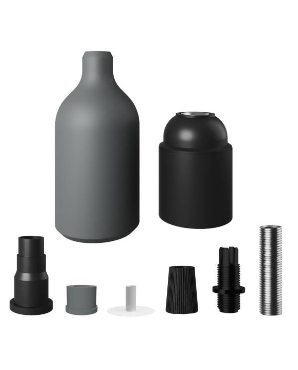 Kit de casquilho de silicone E27 com braçadeira de cabo oculta