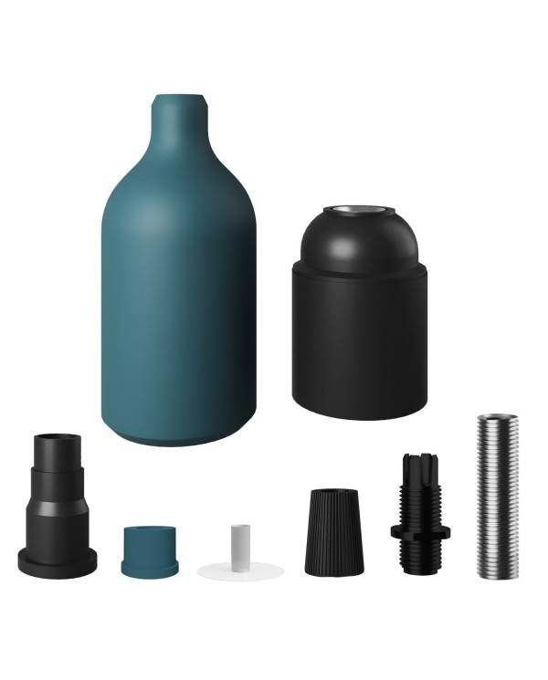 Kit de casquilho de silicone E27 com braçadeira de cabo oculta