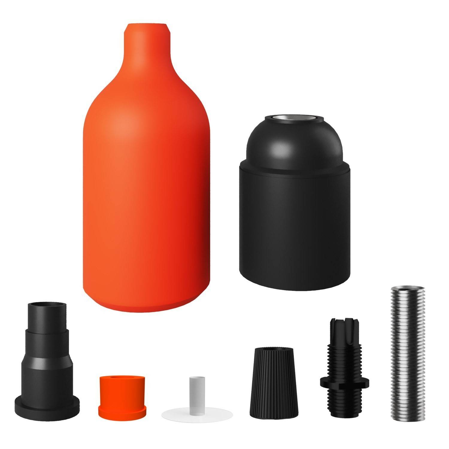 Kit de casquilho de silicone E27 com braçadeira de cabo oculta