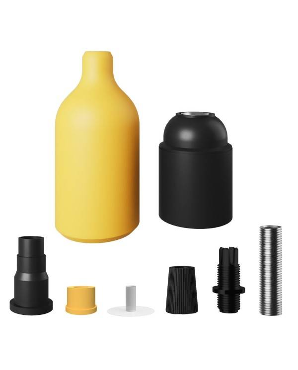 Kit de casquilho de silicone E27 com braçadeira de cabo oculta