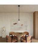 Pendant lamp with XL 16mm nautical cord painted wood details - Made in Italy