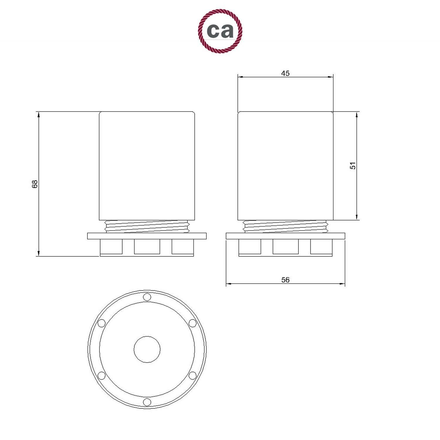 Kitul de suport pentru lămpi metalice semi-plafonate E27 cu clema de cablu ascunsă.