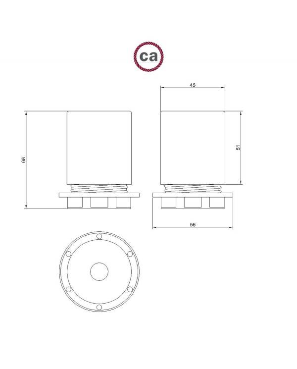 Kitul de suport pentru lămpi metalice semi-plafonate E27 cu clema de cablu ascunsă.