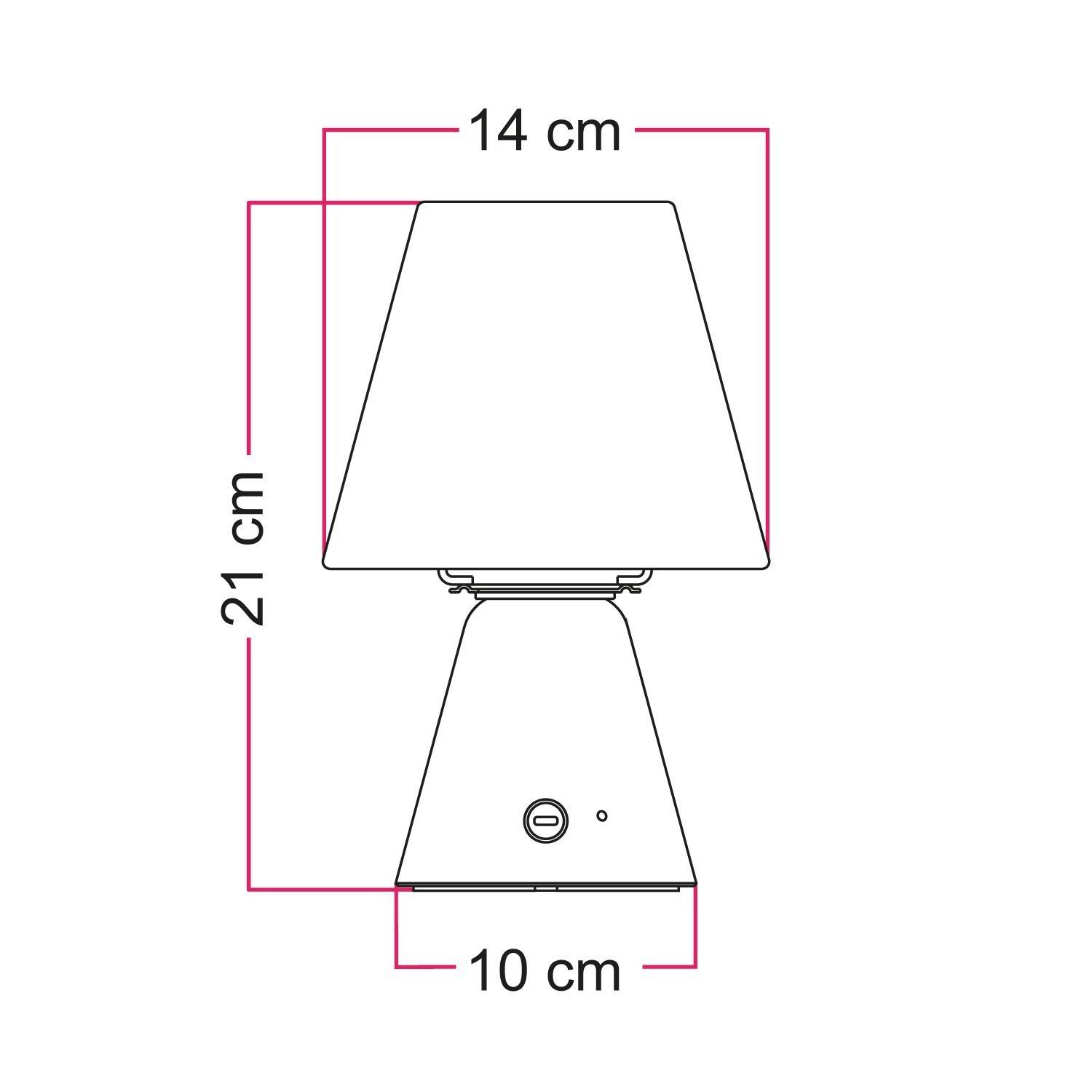 Přenosná a dobíjecí lampa Cabless11 se žárovkou Drop a stínítkem