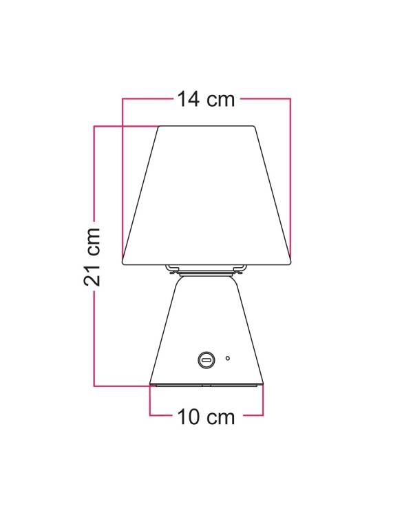 Přenosná a dobíjecí lampa Cabless11 se žárovkou Drop a stínítkem